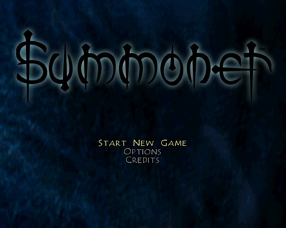 Summoner – PlayStation 2 (PS2) video game title page, action role-playing game.