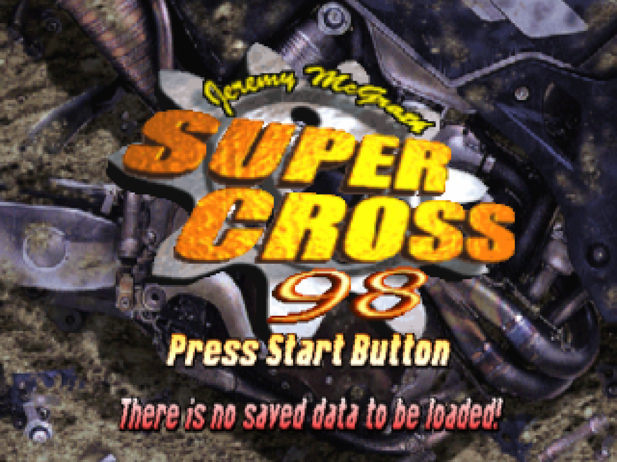 Jeremy McGrath Supercross 98 PlayStation PS1 for motocross racing video game fans featuring off road motorcycle racing realistic supercross tracks high speed competition championship modes trick riding authentic motocross action multiplayer gameplay collectible gaming appeal gameplay