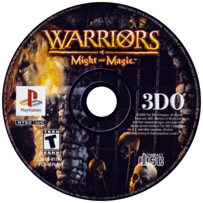 Warriors of Might and Magic disc for PlayStation 1 (PS1) action role-playing video game