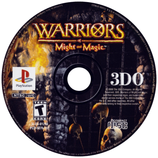 Warriors of Might and Magic disc for PlayStation 1 (PS1) action role-playing video game