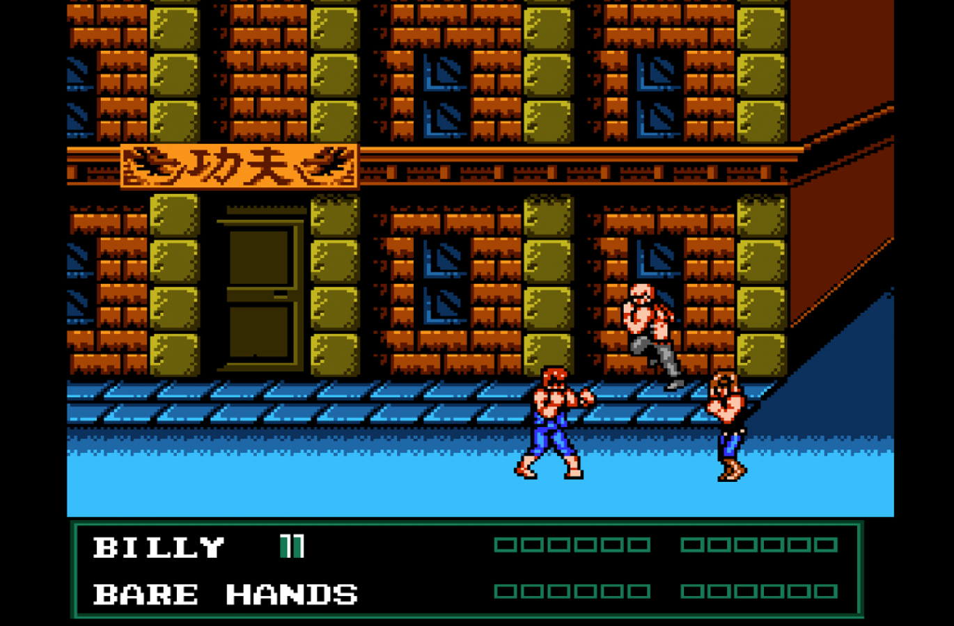 Double Dragon III The Sacred Stones NES Nintendo Entertainment System beat em up side scrolling brawler martial arts combat co op multiplayer arcade style Technos Japan retro 8 bit gaming cartridge video game title gameplay