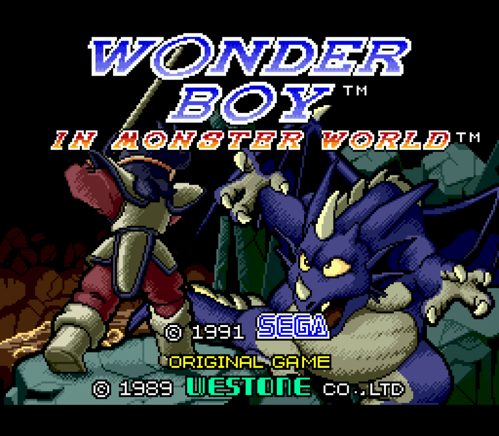 Wonder Boy in Monster World Sega Genesis GEN for retro video game enthusiasts featuring action role playing platforming gameplay fantasy world exploration sword combat character progression memorable dungeons colorful 16 bit adventure and collectible gaming appeal gameplay 