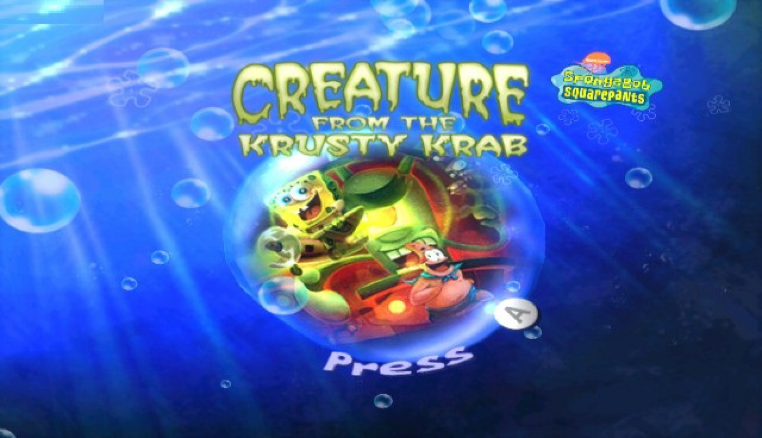 SpongeBob SquarePants: Creature from the Krusty Krab – Nintendo Wii (Wii) action-adventure platformer family video game title screen