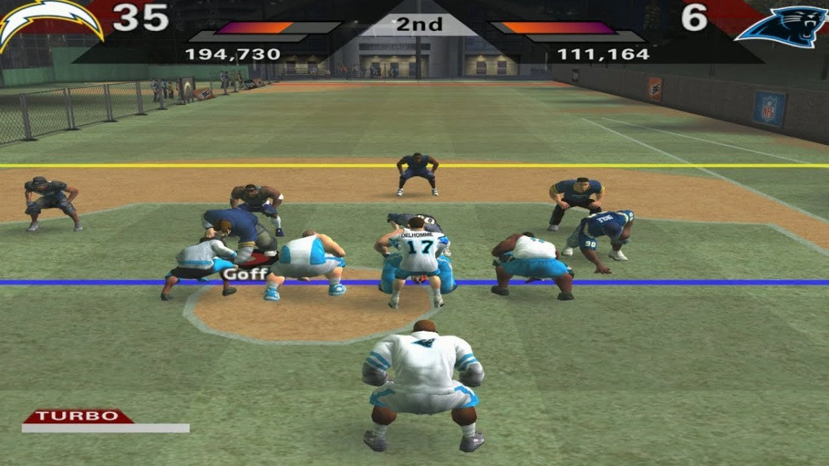 NFL Street Nintendo GameCube GC for arcade style football video game fans featuring fast paced street football matches NFL players trick moves aggressive tackles team customization game modes multiplayer competition urban football environments and classic EA Sports action collectible gaming appeal gameplay