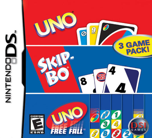 UNO Skip-Bo Nintendo DS video game, classic card games collection, family-friendly gameplay, handheld console title cover