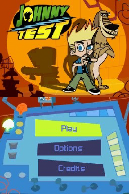Johnny Test start screen for Nintendo DS (DS) cartoon action adventure video game