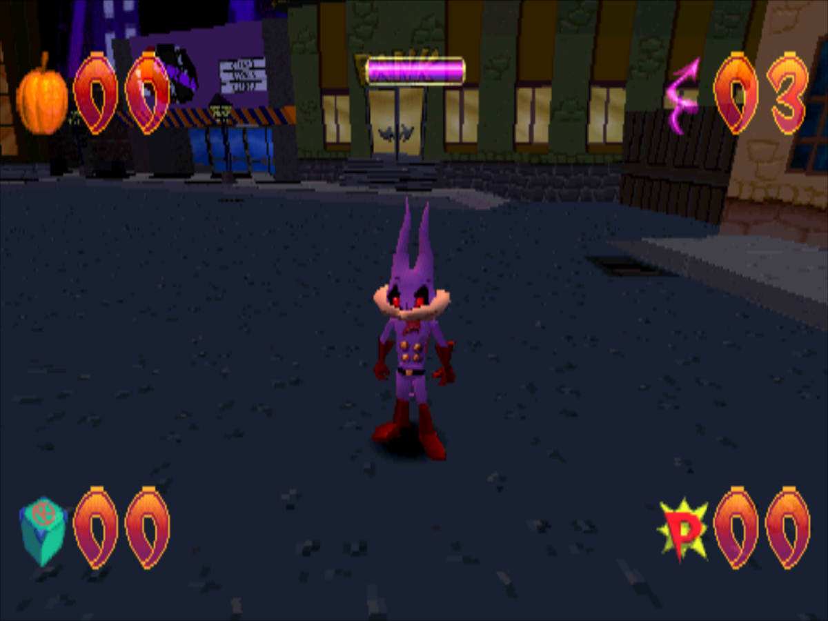 Jersey Devil PlayStation PS1 for action platforming video game fans featuring 3D platform adventure gameplay monster fighting puzzle solving spooky environments cartoon horror style visuals challenging levels unique character abilities classic PlayStation adventure collectible gaming appeal gameplay