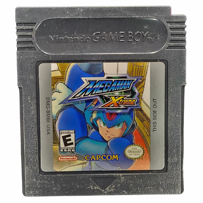Mega Man Xtreme Game Boy Color GBC video game Missing Ad and Precaution Booklet featuring Mega Man action platforming gameplay side scrolling adventure robot battles enemy encounters weapon upgrades boss fights and classic handheld Capcom gameplay retro video game collection collectible gaming appeal game cartridge
