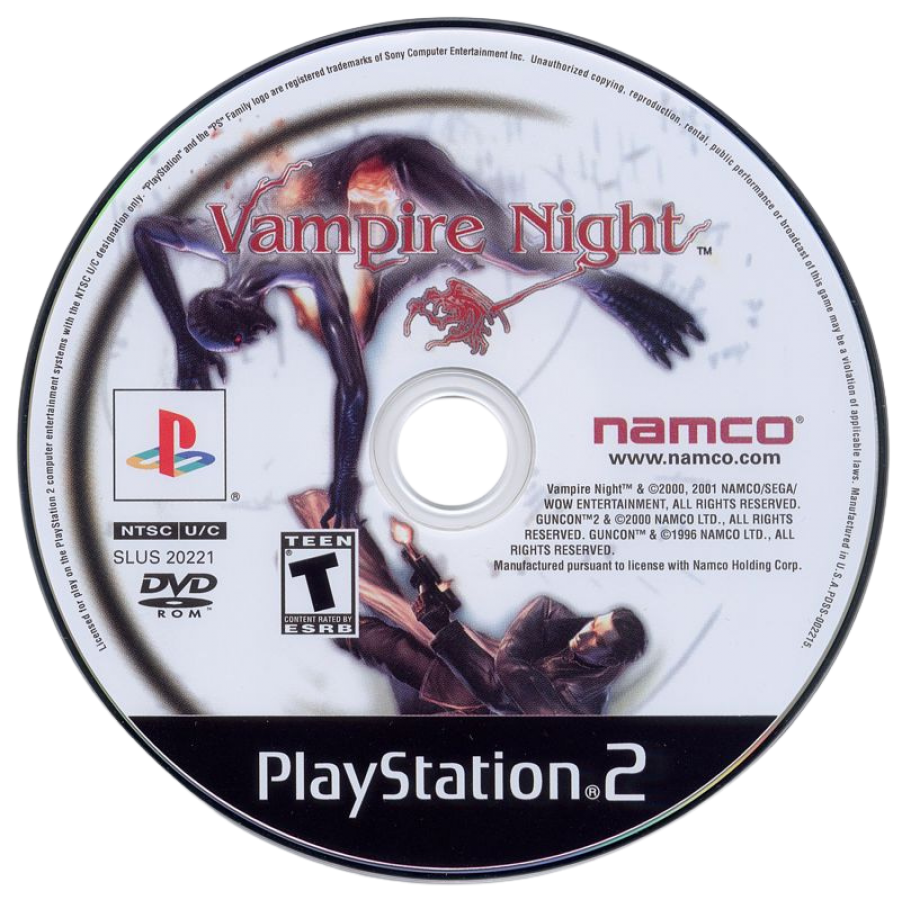 Vampire Night [Gun Bundle] – PlayStation 2 (PS2) video game disc, light gun shooter.