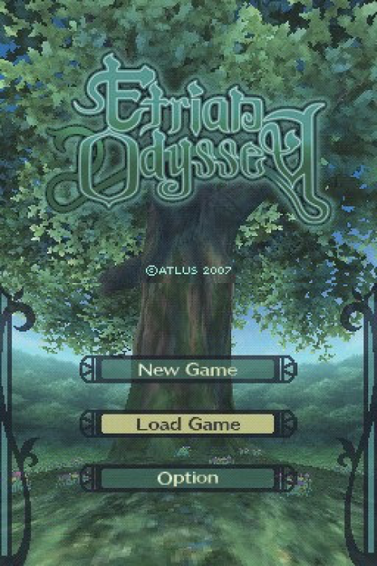 Etrian Odyssey game for the Nintendo DS featuring first person dungeon crawling RPG gameplay with map drawing mechanics party customization and challenging turn based battles in a fantasy labyrinth setting gameplay