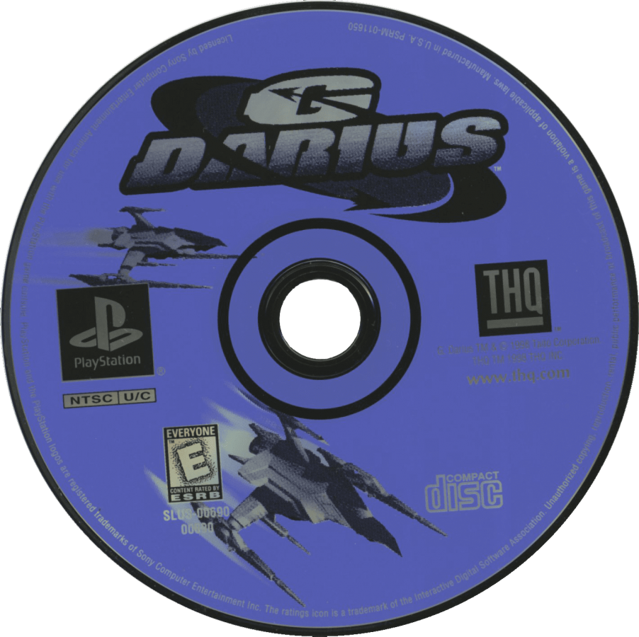 G Darius PlayStation PS1 for shoot em up video game fans featuring side scrolling arcade shooter gameplay intense space battles powerful laser weapons massive boss encounters strategic combat mechanics classic Taito action sci fi adventure challenging levels collectible gaming appeal disc