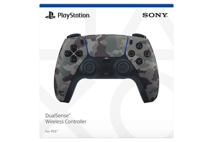 PlayStation 5 DualSense Wireless Controller New Gray Camo official accessory immersive gaming haptic feedback adaptive triggers built-in microphone create button in box