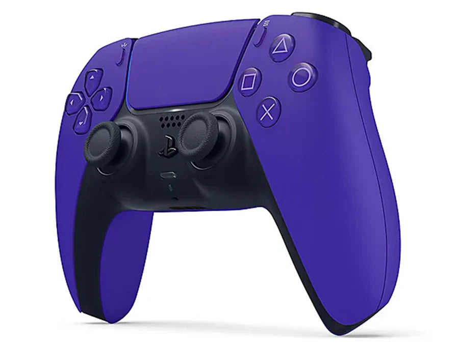 PlayStation 5 DualSense wireless controller Galactic Purple color ergonomic gaming accessory haptic feedback adaptive triggers motion sensor console controller for PS5 gamers side
