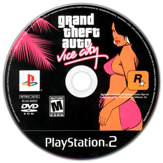 Grand Theft Auto: Vice City disc art for PlayStation 2 (PS2) video game