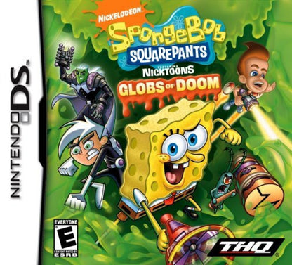 SpongeBob SquarePants: Featuring Nicktoons Globs of Doom action adventure cartoon cover art for Nintendo DS (DS) video game