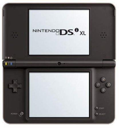 Nintendo DSi XL Bronze handheld gaming system featuring oversized dual screens touch screen controls built in cameras Wi Fi connectivity downloadable DSiWare support portable Nintendo gaming rechargeable battery durable foldable design collectible gaming appeal