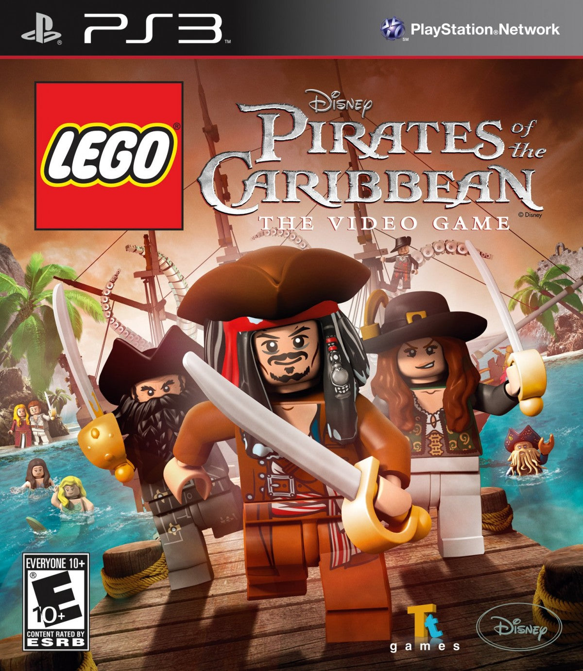 LEGO Pirates of the Caribbean for PlayStation 3 family friendly action adventure video game featuring cooperative gameplay humorous LEGO style storytelling iconic Disney pirate characters and classic film inspired levels cover art