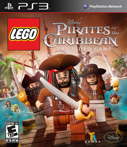 LEGO Pirates of the Caribbean for PlayStation 3 family friendly action adventure video game featuring cooperative gameplay humorous LEGO style storytelling iconic Disney pirate characters and classic film inspired levels cover art