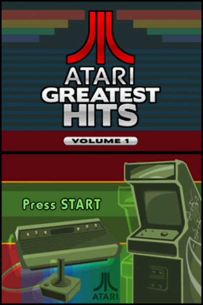 Atari's Greatest Hits Volume 1 start screen for Nintendo DS (DS) classic arcade game compilation video game