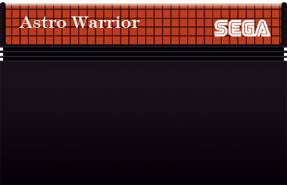 Astro Warrior Sega Master System SMS for arcade shoot em up video game fans featuring space combat futuristic environments enemy waves power ups weapon upgrades scrolling shooter gameplay challenging stages boss battles and classic Sega Master System action collectible retro gaming appeal game cartridge