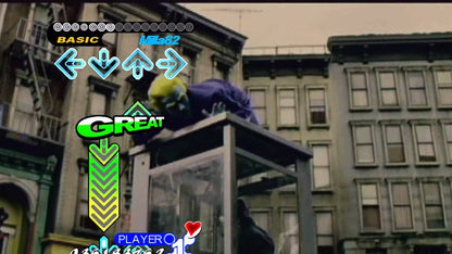 Dance Dance Revolution Universe 2 Xbox 360 cover art for retro video game enthusiasts featuring rhythm based dance gameplay timed step mechanics music track variety arcade style input system energetic visual presentation and party focused competitive rhythm game experience and collectible gaming appeal gameplay