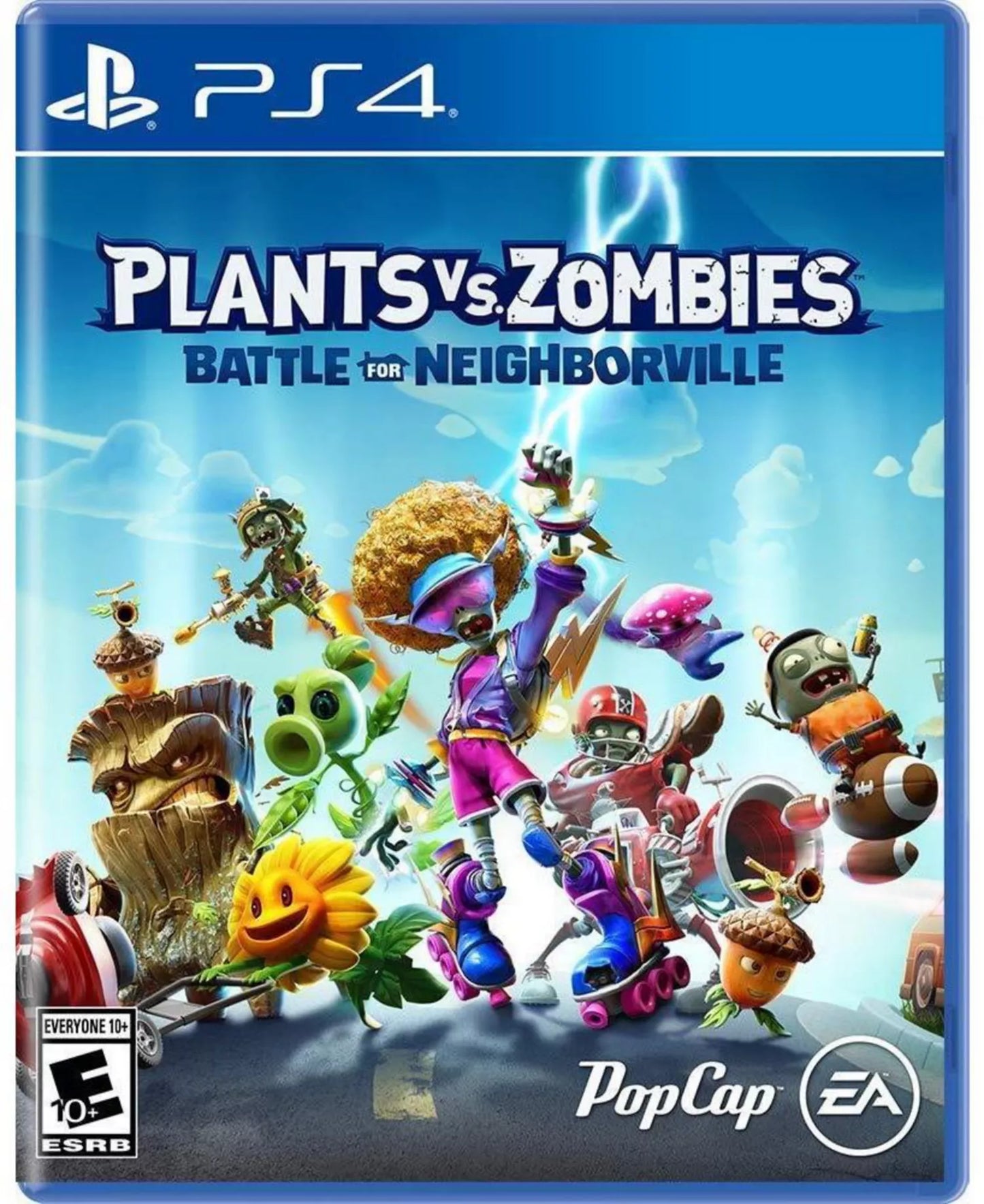 Plants vs. Zombies: Battle for Neighborville PS4 third-person shooter video game cover art.