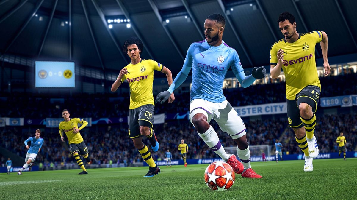 FIFA 20 retro PlayStation 4 video game featuring realistic football gameplay, online multiplayer matches, Ultimate Team competition and classic PS4 entertainment - gameplay