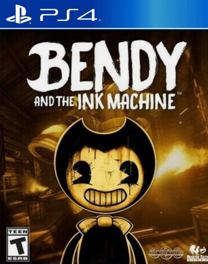 Bendy and the Ink Machine PlayStation 4 PS4 first-person horror puzzle video game Bendy cartoon characters ink world Joey Drew Studios atmospheric exploration puzzles stealth sequences cover art 
