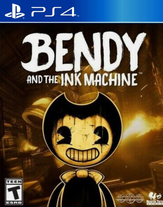 Bendy and the Ink Machine PlayStation 4 PS4 first-person horror puzzle video game Bendy cartoon characters ink world Joey Drew Studios atmospheric exploration puzzles stealth sequences cover art 