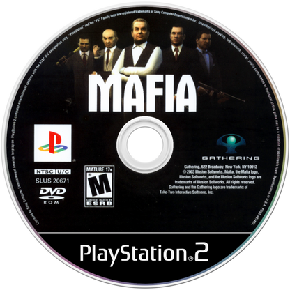 Mafia disc art for Playstation 2 (PS2) video game 