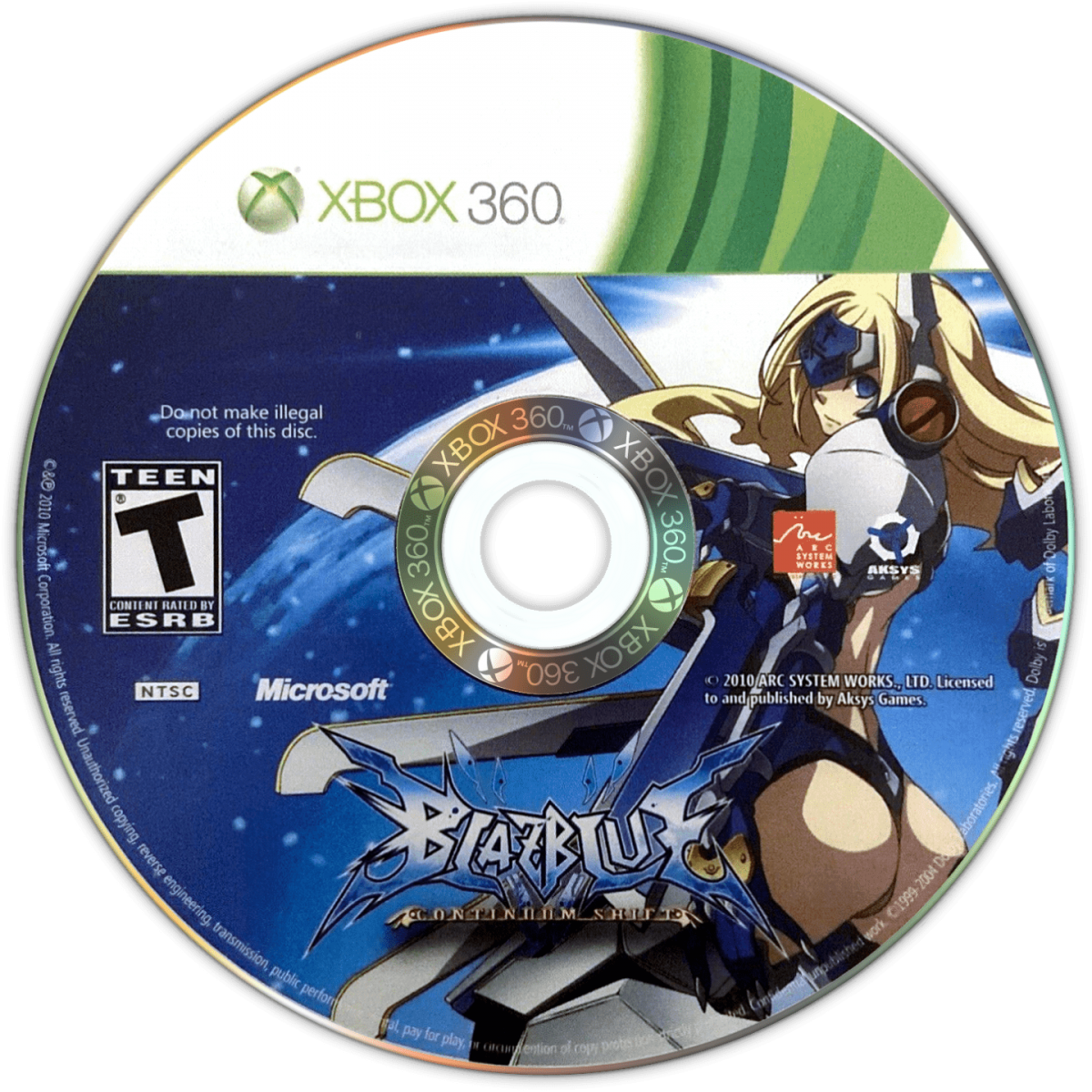BlazBlue: Continuum Shift disc for Xbox 360 (X360) fighting video game