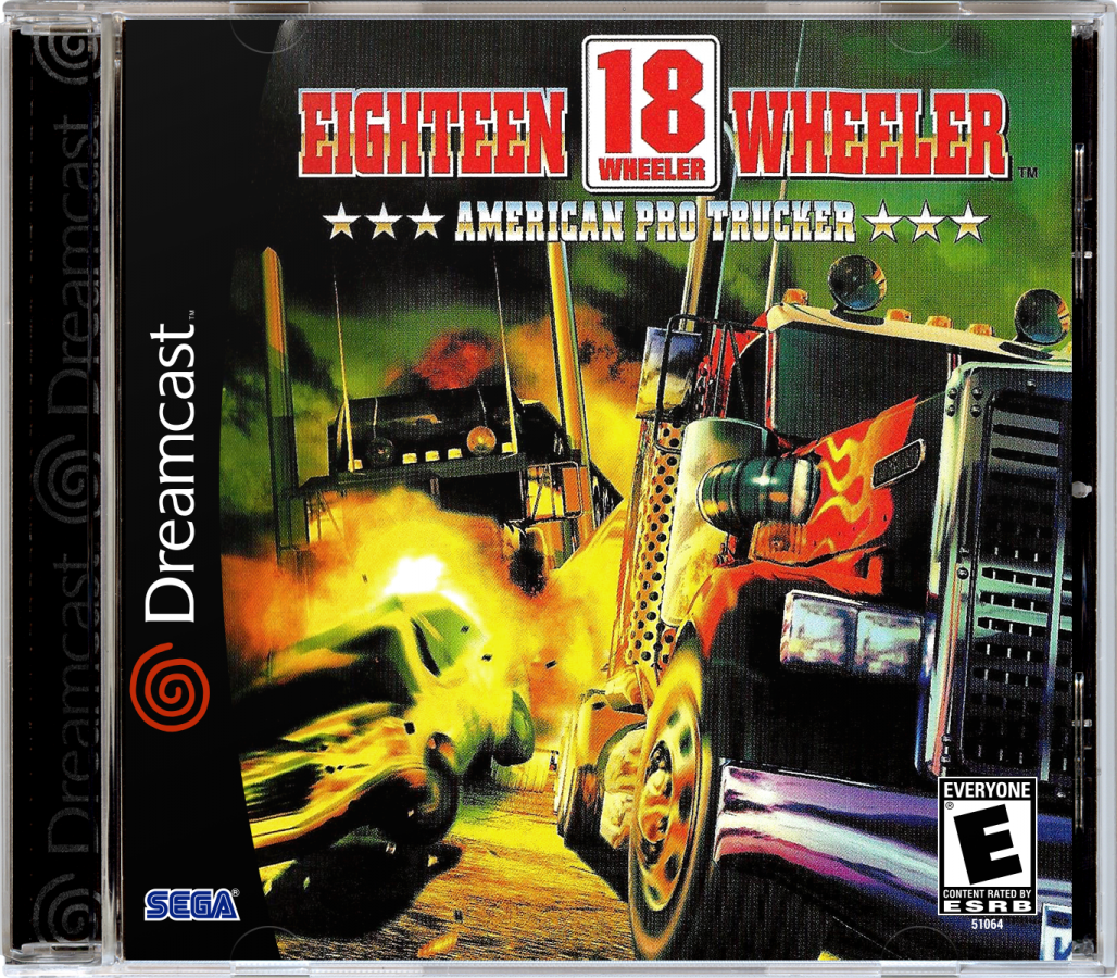 18 Wheeler American Pro Trucker Sega Dreamcast retro video game arcade racing cover art