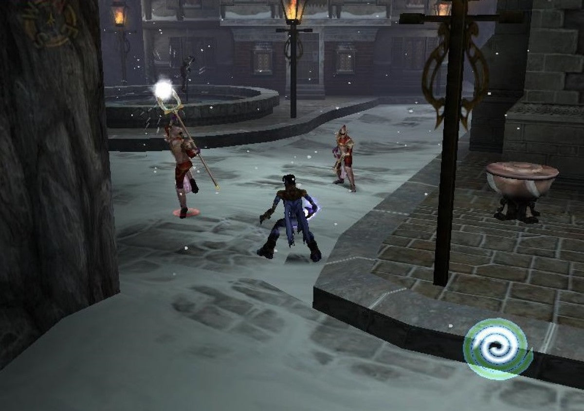Legacy of Kain Soul Reaver 2 PS2 Sony PlayStation 2 action adventure gothic puzzle platformer Raziel vampire wraith combat time travel narrative dark fantasy story exploration dimension shifting gameplay Crystal Dynamics retro gaming PlayStation 2 software video game title gameplay