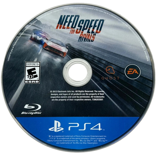 Need for Speed: Rivals – PlayStation 4 (PS4) video game disc, racing action game with high-speed cars and police chases