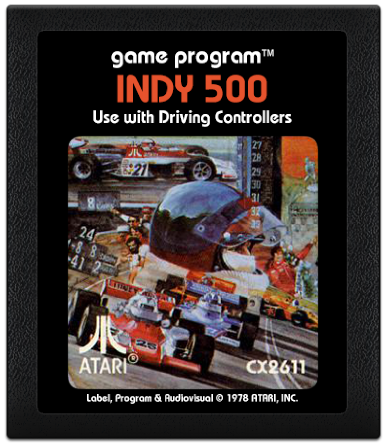 Indy 500 cartridge art for Atari 2600 video game