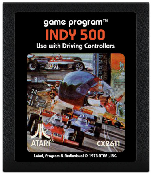 Indy 500 cartridge art for Atari 2600 video game