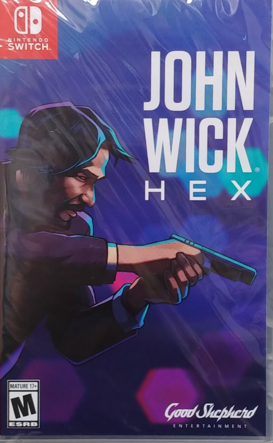 John Wick Hex Nintendo Switch inspired design featuring tactical action strategy gameplay aesthetic fast paced gun fu combat stylish assassin missions time based decision making cinematic neo noir atmosphere intense John Wick inspired presentation front cover