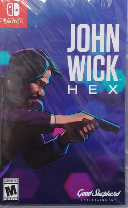 John Wick Hex Nintendo Switch inspired design featuring tactical action strategy gameplay aesthetic fast paced gun fu combat stylish assassin missions time based decision making cinematic neo noir atmosphere intense John Wick inspired presentation front cover