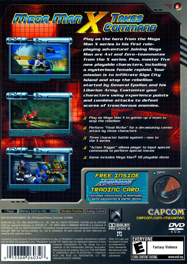 Mega Man X Command Mission PS2 PlayStation 2 JRPG role playing game retro video game back of case