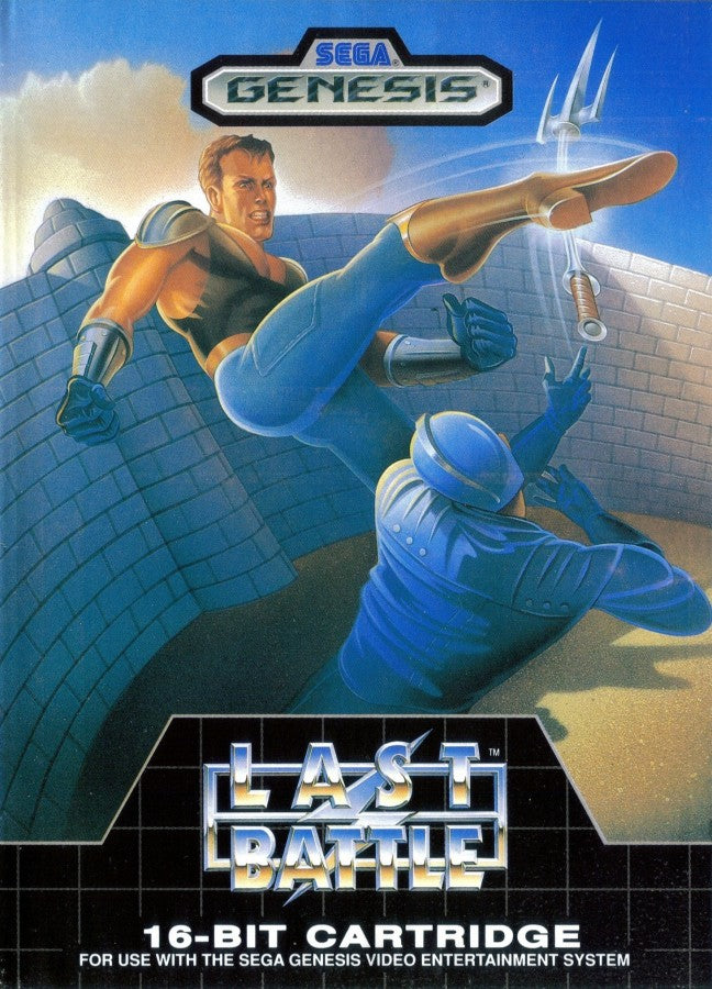 Last Battle Sega Genesis GEN for retro video game enthusiasts featuring side scrolling action gameplay martial arts combat post apocalyptic adventure powerful special attacks challenging enemies anime inspired action and collectible gaming appeal front cover