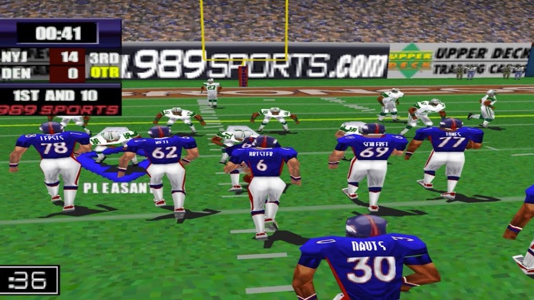 NFL GameDay PS1 PlayStation 1 American football sports game simulation gameplay Madden rival NFL teams season mode retro video game gameplay