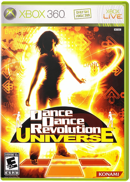 Dance Dance Revolution Universe cover art for Xbox 360 (X360) music rhythm dance video game