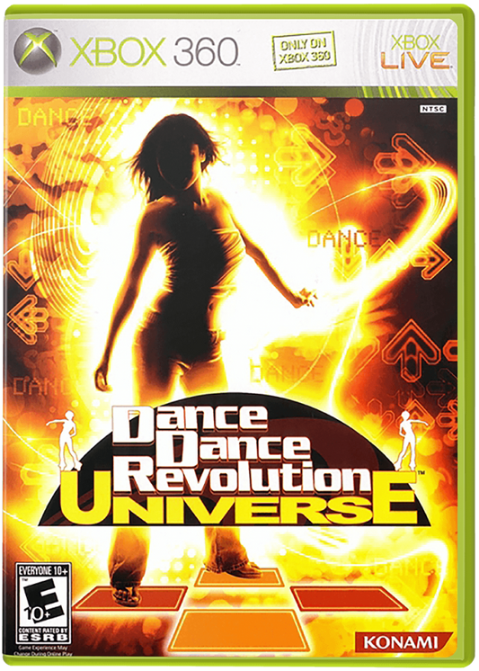 Dance Dance Revolution Universe cover art for Xbox 360 (X360) music rhythm dance video game