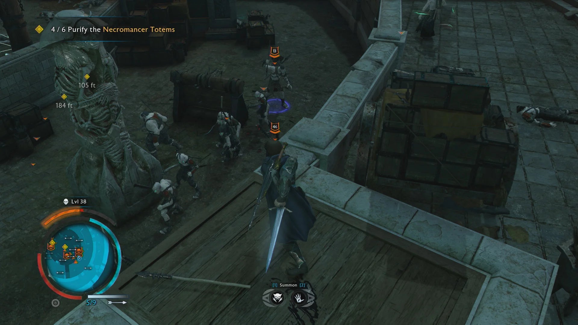 Middle Earth: Shadow of War [Definitive Edition] for PlayStation 4 (PS4) featuring the complete epic open-world saga where you go behind enemy lines to forge an army and conquer Mordor from within; this edition includes all DLC, expanding the revolutionary Nemesis System with new Orc tribes, story campaigns, and regions for the ultimate Middle-earth experience gameplay screenshot