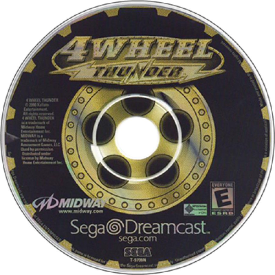 4 Wheel Thunder disc art for Sega Dreamcast (DC) video game 