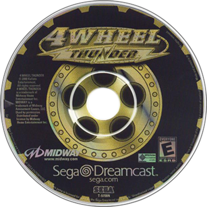 4 Wheel Thunder disc art for Sega Dreamcast (DC) video game 