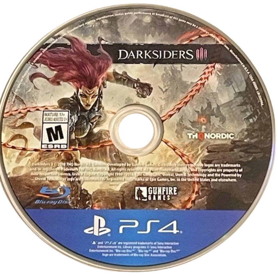 Darksiders III – PlayStation 4 (PS4) video game disc, action-adventure by Gunfire Games