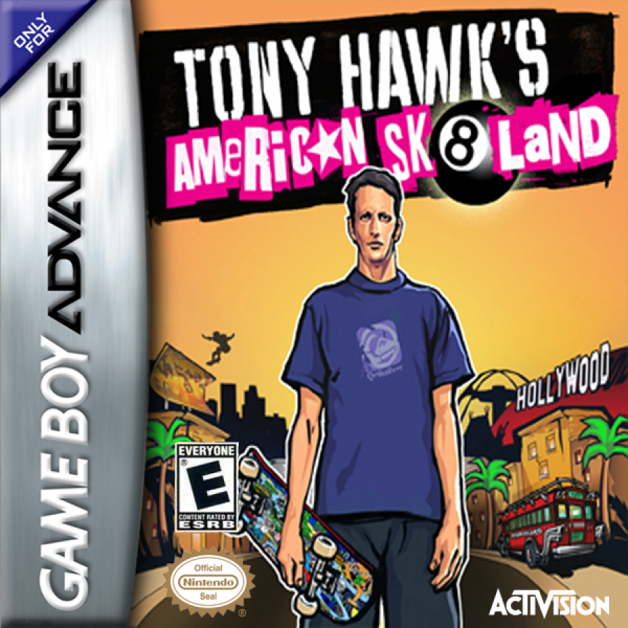 Tony Hawk's American Skateland cover art for Game Boy Advance (GBA) video game