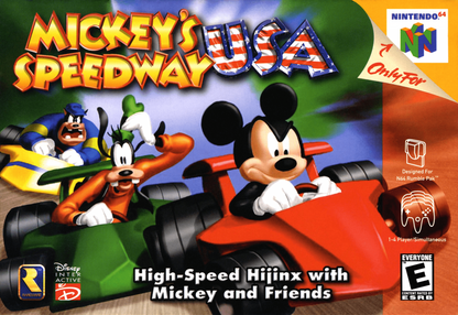 Mickey's Speedway USA 64 cover art for Nintendo 64 N64 video game