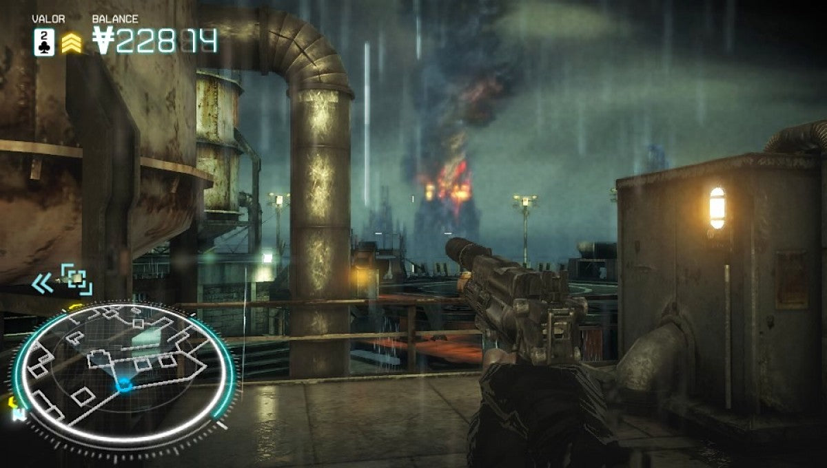 Killzone Mercenary game for the PlayStation Vita featuring first person shooter gameplay with high quality console style visuals for handheld stealth and action missions contract based objectives and multiplayer modes set in the Killzone universe where players work as a mercenary for both sides of the war gameplay